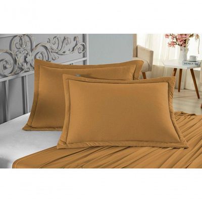 Porta Travesseiro Matelado Nobre 2 Peças Malha 100% Algodão - Cobre