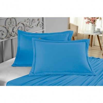 Porta Travesseiro Matelado Nobre 1 Peça Malha 100% Algodão - Turquesa