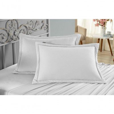 Porta Travesseiro Matelado Nobre 2 Peças Malha 100% Algodão - Branco