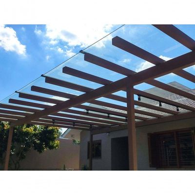 Kit Policarbonato Cristal 3mm 3,00m X 2,00m - Perfis Pretos Cristal: 88% De Transmissão De Luz
