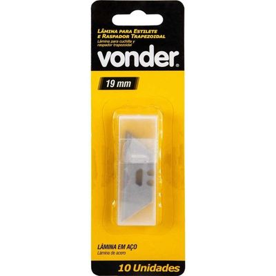 Lamina Trapezoidal Vonder 19x58mm 10pcs Estilete Raspador