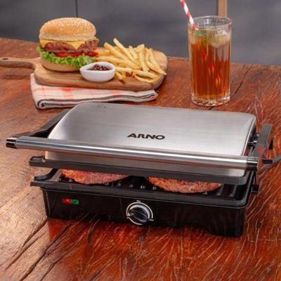 Grill Arno Dual Gnox Inox Com Abertura De 180° 110V