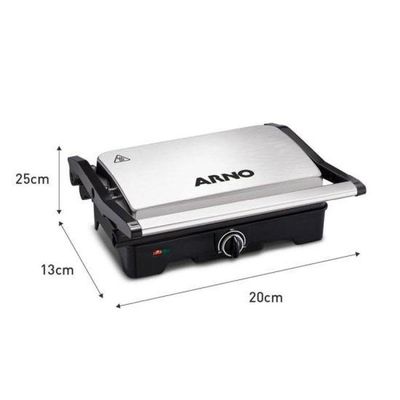 Grill Arno Dual Gnox Inox Com Abertura De 180° 110V