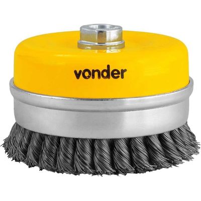 Escova Copo 5'' Rosca M14 6500rpm Aço Carbono Torcido Vonder