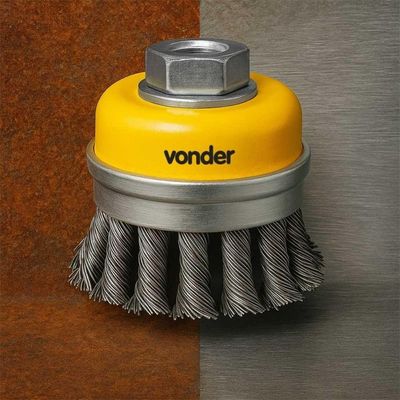 Escova Copo 3'' Rosca M14 12500rpm Aço Carbono Vonder