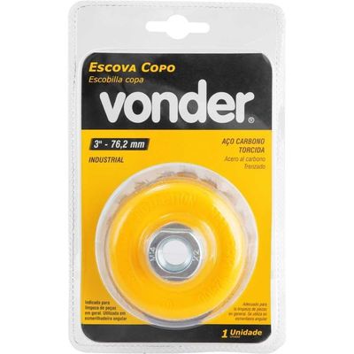 Escova Copo 3'' Rosca M14 12500rpm Aço Carbono Vonder
