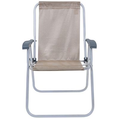 Cadeira De Praia Relax Comfort Alta Alumínio Bege Bel
