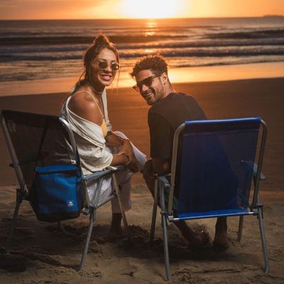 Cadeira De Praia Relax Comfort Alta Alumínio Bege Bel