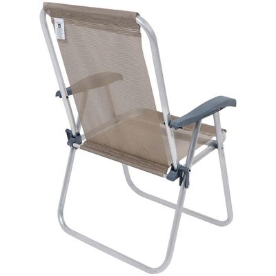 Cadeira De Praia Relax Comfort Alta Alumínio Bege Bel