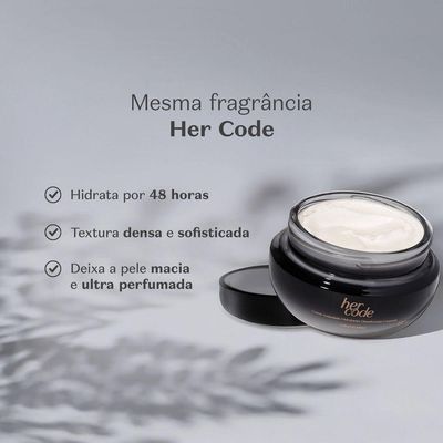 Creme Aveludado Hidratante Desodorante Corporal Her Code 250g