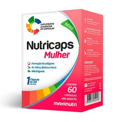 Nutricaps Mulher Polivitaminico Maxinutri 60 Capsulas