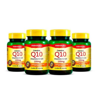 Kit 04 Coenzima Q10 100mg Maxinutri Com 60 Capsulas