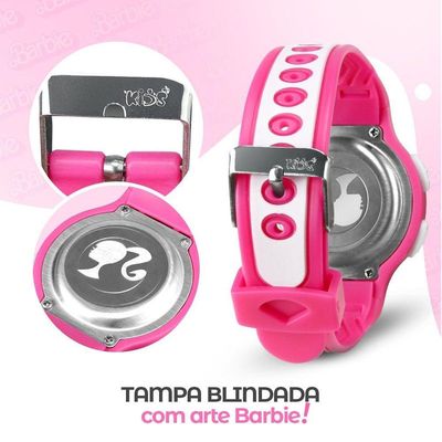 Relogio Digital + Infantil Barbie Rosa + Oculos Sol + Caixa Menina Qualidade Premium Ajustavel Data