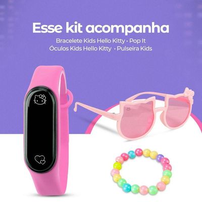 Oculos Sol + Relogio Digital Led Rosa Infantil Original Qualidade Premium Presente Prova Dagua