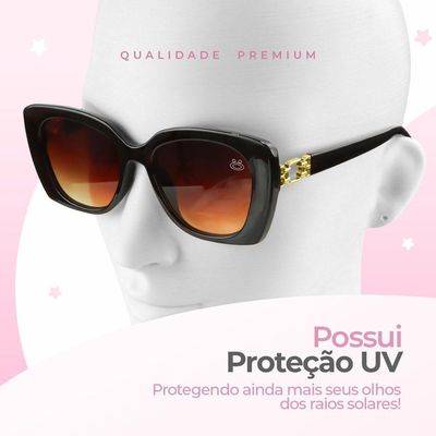 Relogio Dourado Feminino + Oculos Sol Proteção Uv + Caixa Colar E Brincos Presente Qualidade Premium