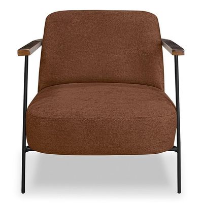 Poltrona Para Sala Pés Metálicos Ellen S06 Boucle Terracota - Mpozenato