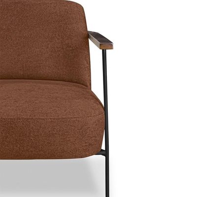 Poltrona Para Sala Pés Metálicos Ellen S06 Boucle Terracota - Mpozenato