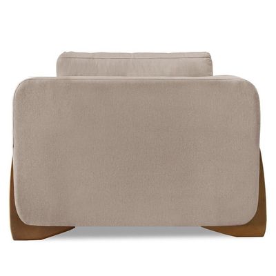 Poltrona Para Sala Base De Madeira Kit 2 Izzy S06 Linho Areia - Mpozenato