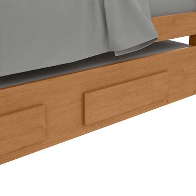 Cama Solteiro Bibox 2 Gavetas Athenas - Lopas Amendoa Clean/off White
