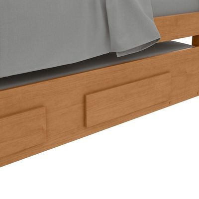 Cama Solteiro Bibox 2 Gavetas Athenas - Lopas Amendoa Clean/off White.