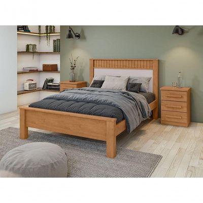 Cama Casal Athenas - Lopas Amendoa Clean/off White