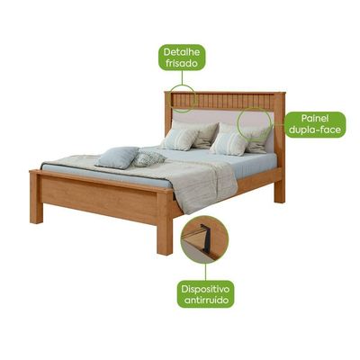 Cama Casal Athenas - Lopas Amendoa Clean/off White