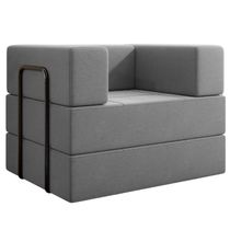 Poltrona Cama Modular 90 Cm Monaco Linho Cinza Vconcept Cinza