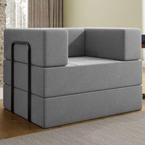 Poltrona Cama Modular 90 Cm Monaco Linho Cinza Vconcept Cinza