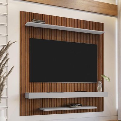 Painel Suspenso Tv 60 Pol 150 Cm Leme Off White Bechara Off White