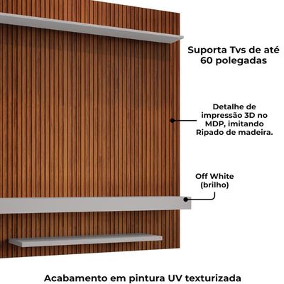 Painel Suspenso Tv 60 Pol 150 Cm Leme Off White Bechara Off White