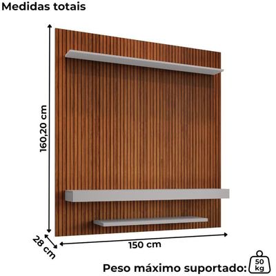 Painel Suspenso Tv 60 Pol 150 Cm Leme Off White Bechara Off White
