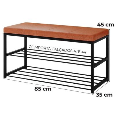 Sapateira 02 Prateleiras Industrial Elegance Corino New Dallas Vconcept New Dallas
