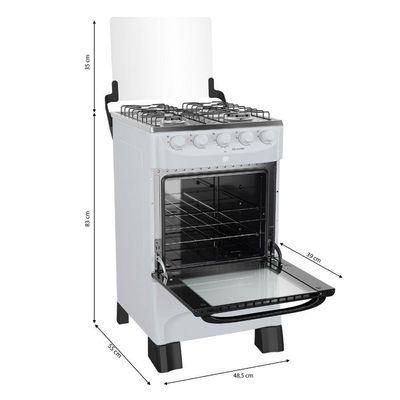Fogao 4bcs Mesa Inox Mfi4bb Mueller Branco Bivolt