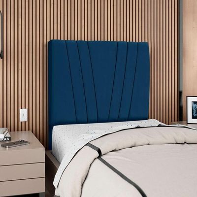 Cabeceira Solteiro 100 Cm Com Frame Belgica Suede Azul Marinho Artte Azul Marinho