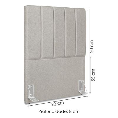 Cabeceira E Recamier Bau Solteiro 100 Cm Dalia Linho Cinza Artte Cinza