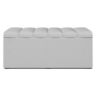 Cabeceira E Recamier Bau Solteiro 100 Cm Dalia Linho Cinza Artte Cinza