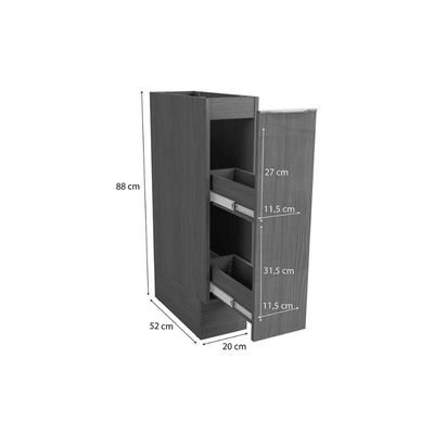 Gabinete Cozinha Modulado Vibra T621 Porta Tempero s/Tampo 20cm Canela Lacca Kappesberg