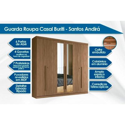 Quarto Completo Modu 2 Peças (1GuardaRoupa+1Cômoda) QC357 Jatobá - Santos Andirá