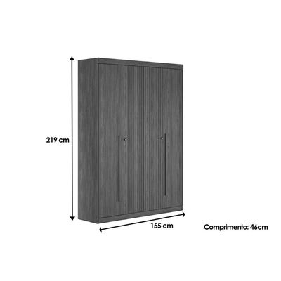 Quarto Completo Modu +1Cômoda QC339 Jatobá - Santos Andirá