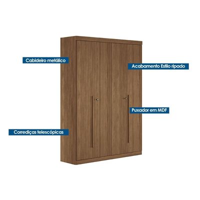 Quarto Completo Modu +1Cômoda QC339 Jatobá - Santos Andirá