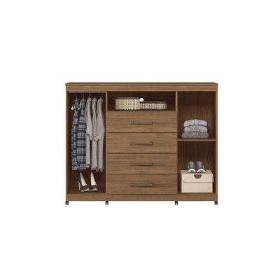 Quarto Completo Modu Guarda Roupa+Cômoda QC420 Jatobá - Santos Andirá