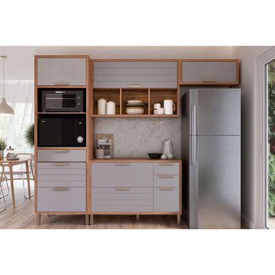 Cozinha Modulada MGM Eloise MGM 4 Peças CZ028 Cinamomo/Platina