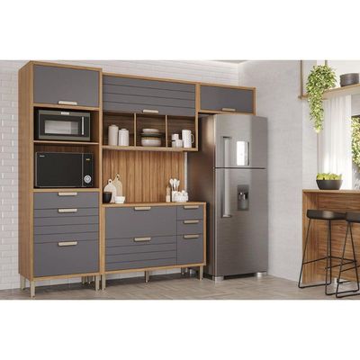 Cozinha Modulada MGM Eloise MGM 4 Peças CZ028 Cinamomo/Platina