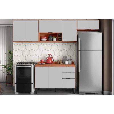 Cozinha Modulada Demóbile 4 Peças Firenze C4P254 Amendola/Nude Prime TX