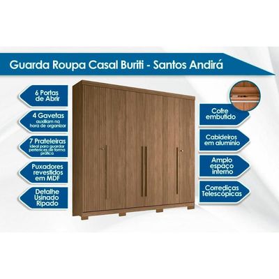 Quarto Completo Modu 2 Peças (1GuardaRoupa+1Cômoda) QC369 Jatoba/Areia - Santos Andirá