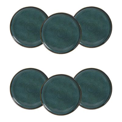 Conjunto de Pratos Rasos Porto Brasil Bio Oceano Azul 27,5cm - 6 Peças