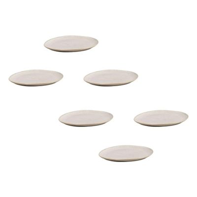 Conjunto de Pratos de Sobremesa Ovais Porto Brasil Orgânico Latte 22,5cm - 6 peças
