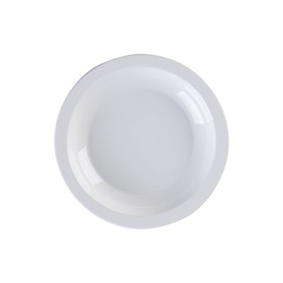 Prato Elegance Fundo Redondo 22cm Branco em Policarbonato