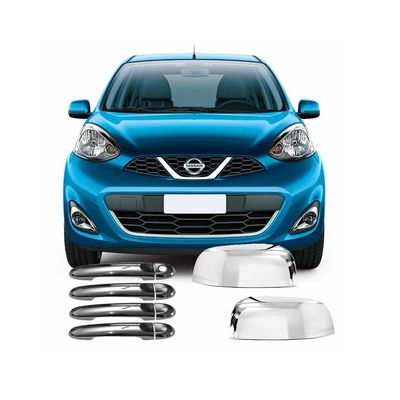 Aplique Capa Cromada Retrovisor Maçanetas Nissan March 2021