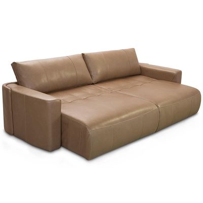 Sofá Cama Retrátil 4 Lugares Para Sala 290cm Tâmisa L06 Couríssimo Marrom Castanho - Lyam Decor